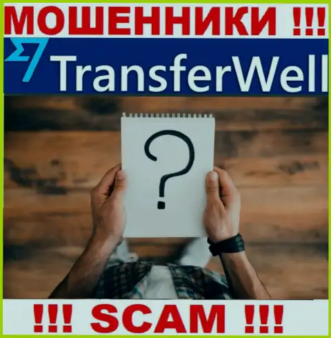 О лицах, которые руководят организацией TransferWell абсолютно ничего не известно
