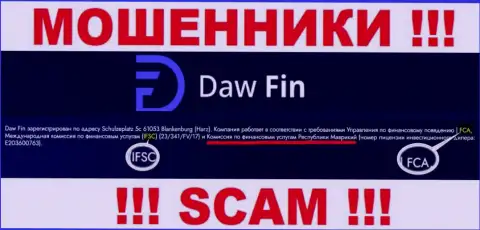 Организация DawFin обманная, и регулирующий орган у нее точно такой же мошенник