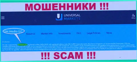 UM Media LLC - это контора, владеющая аферистами Umarkets Io