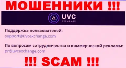 Установить контакт с internet ворюгами UVCExchange сможете по представленному электронному адресу (инфа была взята с их сайта)