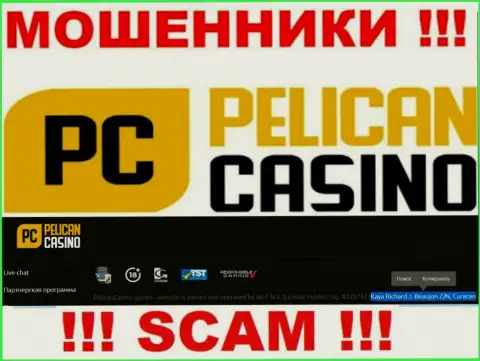 PelicanCasino - это internet лохотронщики !!! Спрятались в офшоре по адресу - Kaya Richard J. Beaujon Z/N, Curacao и сливают денежные активы клиентов