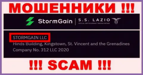 Инфа о юридическом лице StormGain Com - им является контора STORMGAIN LLC