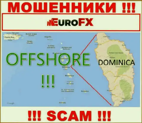Доминика - офшорное место регистрации мошенников Евро ФХ Трейд, предложенное на их web-сервисе