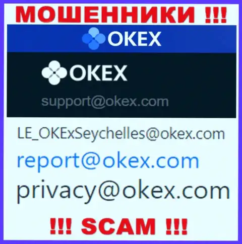 На информационном сервисе аферистов O KEx приведен этот e-mail, куда писать письма весьма рискованно !!!