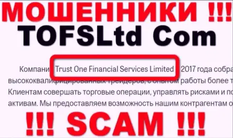 Свое юридическое лицо компания Trust One Financial Services не прячет - это Trust One Financial Services Limited