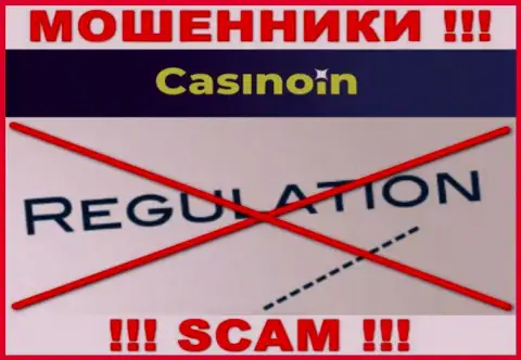 Инфу о регулирующем органе компании Casino In не отыскать ни у них на сайте, ни в интернете