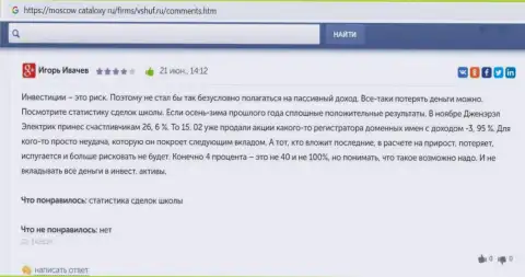 Отзывы реальных клиентов компании ВШУФ на web-сервисе Moscow Cataloxy Ru