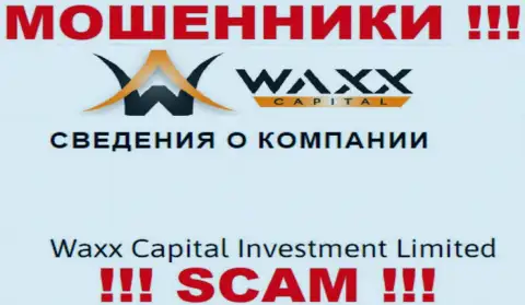 Данные об юр. лице мошенников Waxx Capital