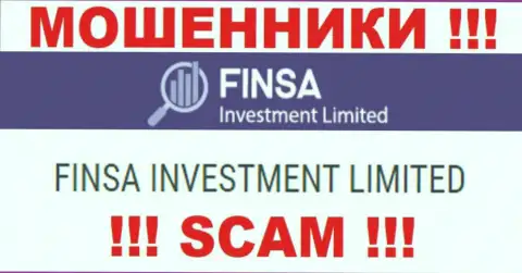 FinsaInvestmentLimited Com - юридическое лицо мошенников контора Finsa Investment Limited