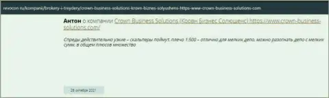 Отзывы действующих валютных трейдеров о форекс брокере Crown-Business-Solutions Com на сайте Revocon Ru