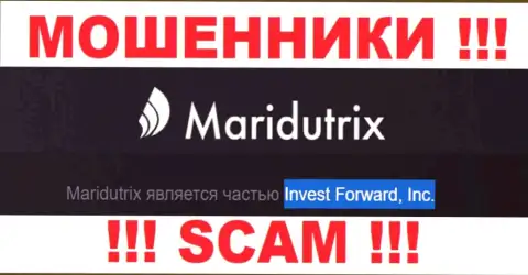 Компания Маридутрикс Ком находится под крылом организации Invest Forward, Inc.