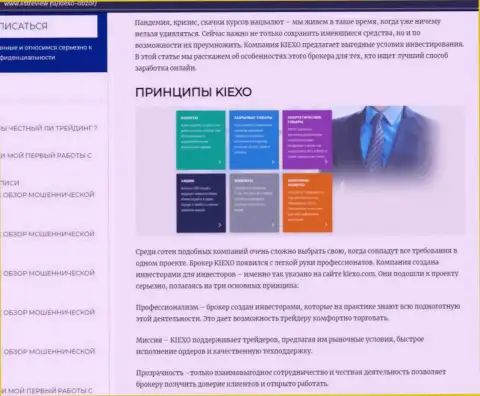 Условия для торгов FOREX дилинговой компании Kiexo Com оговорены в публикации на веб-сервисе ЛистРевью Ру
