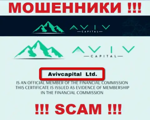 Вот кто управляет брендом Aviv Capital - это АвивКапитал Лтд