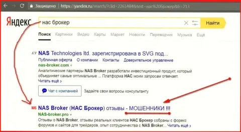 Первые 2-е строки Яндекса - НАСБрокер кидалы !!!