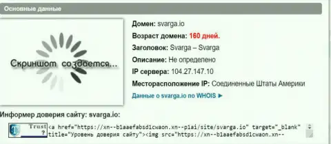 Возраст доменного имени форекс брокера Сварга, согласно информации, полученной на сайте довериевсети рф